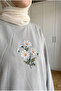 Women's Daisy Embroidered Oversize Combed Cotton Tunic - 2