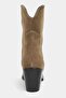 Argus Rome Beige Genuine Suede Leather Pointed Toe Thick Heel Women's Cowboy Boots - 7