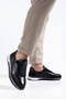 Genuine Leather Men's Casual Shoes Black Nubuck Printed Leather - 4