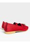 Women's ballerina flats with buckle detail - stylish, comfortable, everyday shoes - red - 4