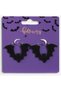 Halloween Bat-shaped Earrings with Glitter EBIN - 2