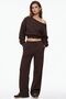 Long Sleeve Three Thread Asymmetric Boat Neck Sweatshirt