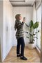 Women's Plaid Patterned Tie-Back Adjustable Waist Shirt Tunic - 3