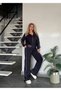 Women's Quality Stripe Detailed Zippered Modal Fabric Jacket Tracksuit Set - 2