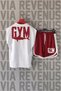 Shark Back Printed Sleeveless Sports Tshirt and Custom Sports Shorts Set