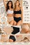 2-Pack Women's High Waist Panties in Skin Black – 47% Modal 48% Cotton - 8