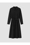 Two Mt Shop Quality Lcw Curve Black Plain Standard & Regular Shirt Collar Midi Shirt Dress - 3