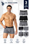 Men'S, Licensed, Uspa, 95% Cotton, 5% Elastane, Flexible Waistband, Boxer Brief, Anthracite Black Printed, Comfort, 3-Piece Set - 2