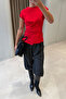Special Design Sleeveless Knitted Blouse - Red - 2