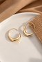 Curved Hoop Women's Earrings – Minimal Steel Earrings - 2