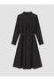 Two Mt Shop Quality Lcw Petite Black Plain Loose & Baggy Shirt Collar Shirt Dress - 6