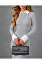 Women's long sleeve collared cowl neck ribbed knit long tank dress - 2