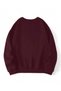 Burgundy Plain Crew Neck Oversize Unisex Sweatshirt - 2