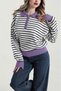 Striped Collar Women's Knitwear Sweater - 2