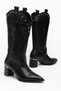 Dakota Women's Black Studded Detailed Pointed Toe Western Boots - 3