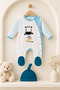 Zebra Patterned 100% Cotton Baby Romper Set with Hat and Booties - 4 Pieces - 2