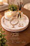 Marble Patterned Presentation Tray Round Presentation Plate Presentation Plate 21 cm - 2