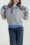Striped Collar Women's Knitwear Sweater