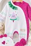 Baby Girl 100% Cotton Watermelon Patterned Hat, Gloves and Booties Jumpsuit Set - 2