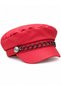 Women's Leather Cap Hat Winter Captain Hat - 4