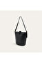 Women's Black Buckle Shoulder Bag - 2