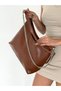 New Model Soft Leather Chain Detailed Versatile Use Crossbody Shoulder and Arm Bag - 6