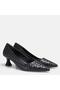 Large size stiletto straw pattern 41-42-43-44-black