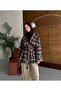 Oversized Plaid Trench Coat