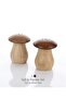 Natural Wood Cork Design Salt Shaker, Pepper Shaker and Roll Paper Towel Holder Set - 3