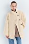 High Collar Belted Wide Sleeve Cashmere Jacket I3369Ax26Au - 4