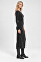 Anthracite Slim Fit Long Dress - 2