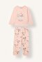 Cat and Bow Printed Cotton 2-Piece Pajama Set for Baby Girl I8733A526Wn