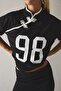 Oversized Stand Collar Printed Short Sleeve T-Shirt I9592Ax26Au - 4