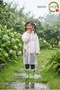 Children's Transparent Raincoat - Patterned Raincoat with Backpack Gusset and Full Face Visor (Colorful Trim)