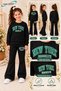 Winter, Spring, and Autumn Girls' Black Spanish Flared Bottoms and Black Sweat Top - 2