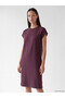 Two Mt Shop Quality Lcw Everyday Plum Diver Fabric Plain Oversize Short Sleeve Women's Dress - 2
