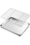 Wire Rack Baking Sheet Pan Set - Half Sheet Pan Set with 100% Stainless Wire Rack - Dishwasher Safe