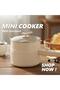 Multi Functional Mini Electric Cooker 600W Non Stick Pot with Lid for Cooking Noodles Rice and Meals - 4