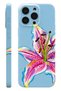 Iphone 16 plus pink lily protect slim glossy full cover printing phone case with camera protection