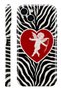 iPhone 14 Zebra Heart Protect Slim Glossy Full Covering Print Camera Protected Phone Case