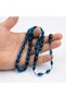 Blue Color Capsule Model Fire Crimped Amber Rosary - 3