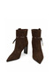 Genuine Leather Pointed Toe Women's Boots 381 Brown Suede - 5