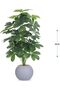 Artificial Tree Paper Yam 100 cm with White Plastic Base 24 Branches Indoor Decorative Plants (White) - 3