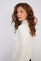 Half Fishmesh Collar Tricot Sweater with Sewing Details Ecru - 2