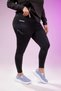 Women's Plus Size Leggings with Piping Detail, Black - 2