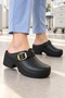 045 7 cm High Heeled Chef Hospital Doctor Nurse Women's Slippers Black
