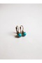 Minimal Dangle Earrings with Round Stone