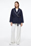 Edge-Stitched Scuba Jacket 202717 - Dark Blue - 2
