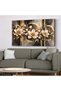 Golden Sparkling Marble Patterned Flower One Piece Canvas - Canvas Art Print - 4