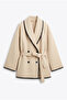 Edge-Stitched Scuba Jacket 202717 - Beige - 4